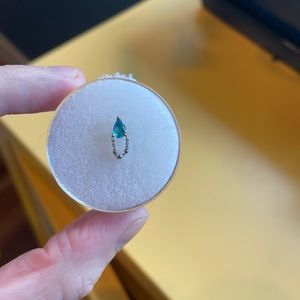 Pupil Hall 1000 Percent 14K White Gold Paraiba Topaz Threadless End